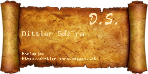 Dittler Sára névjegykártya
