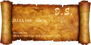 Dittler Sára névjegykártya